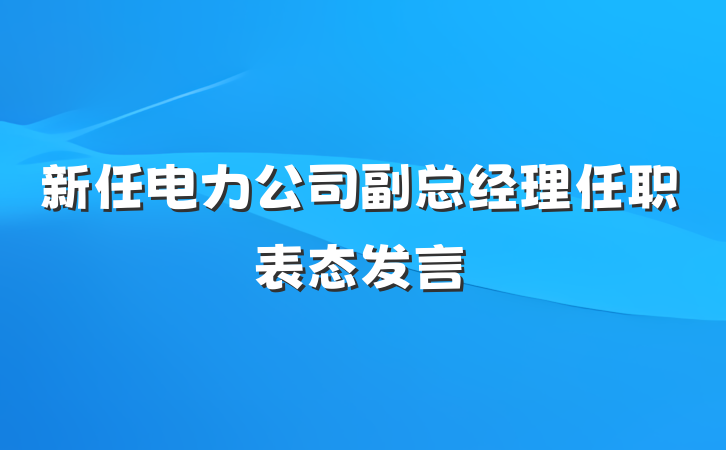 新任电力公司副总经理任职表态发言