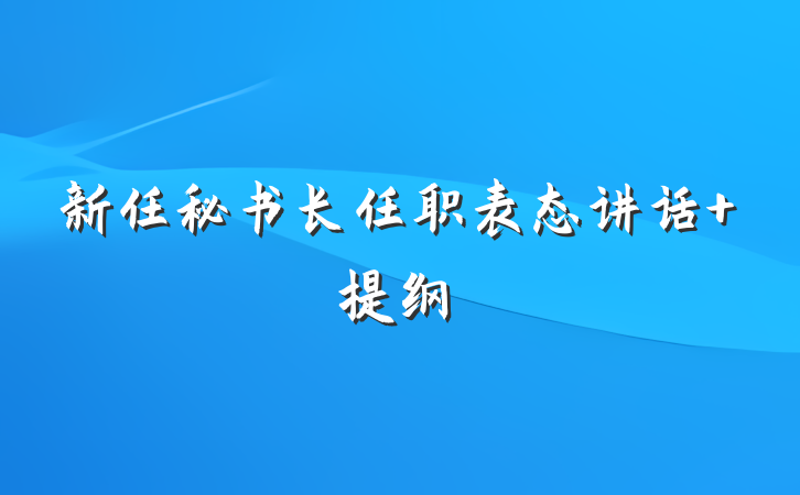 新任秘书长任职表态讲话 提纲