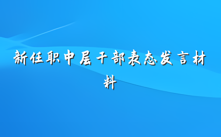 新任职中层干部表态发言材料