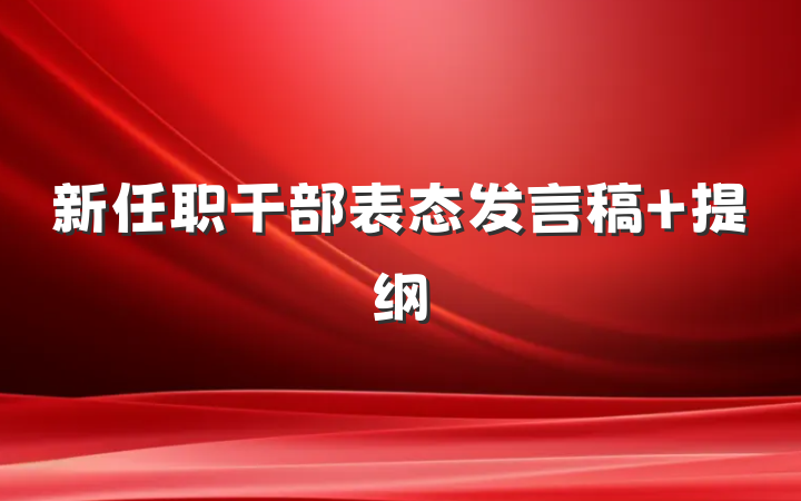 新任职干部表态发言稿 提纲