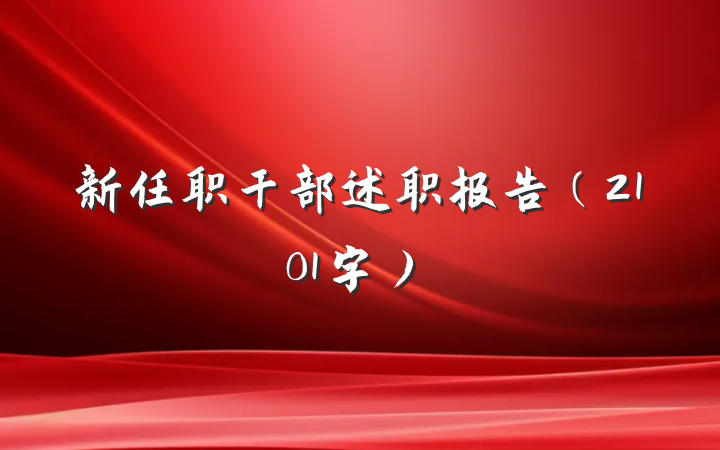 新任职干部述职报告（2101字）