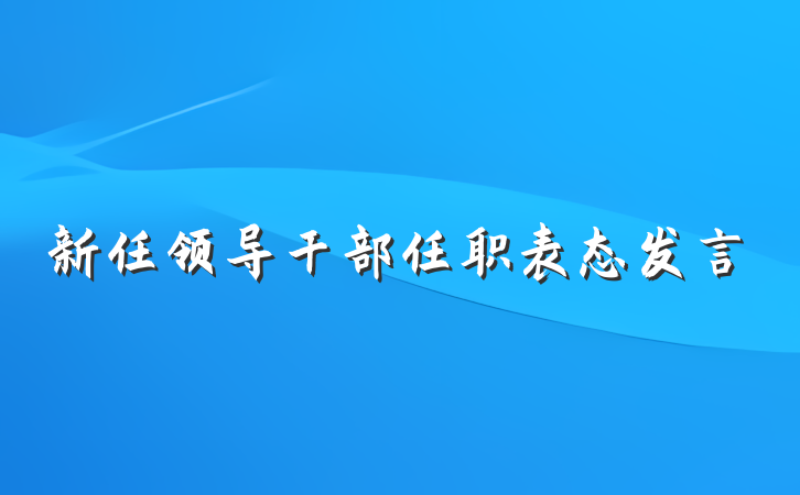 新任领导干部任职表态发言