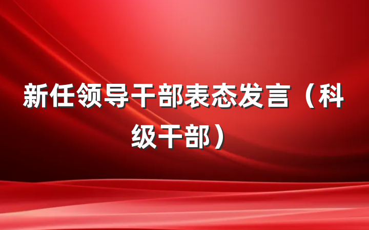 新任领导干部表态发言（科级干部）