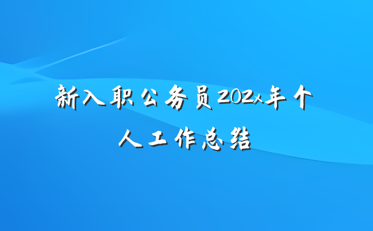 新入职公务员202x年个人工作总结