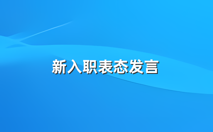 新入职表态发言