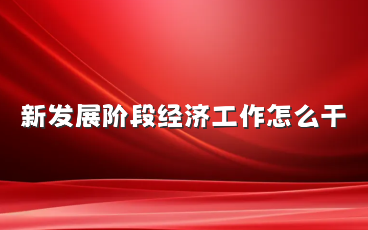 新发展阶段经济工作怎么干