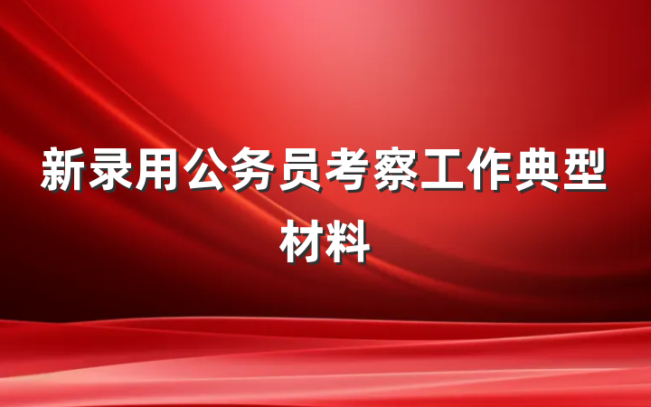 新录用公务员考察工作典型材料