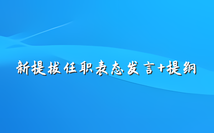 新提拔任职表态发言 提纲