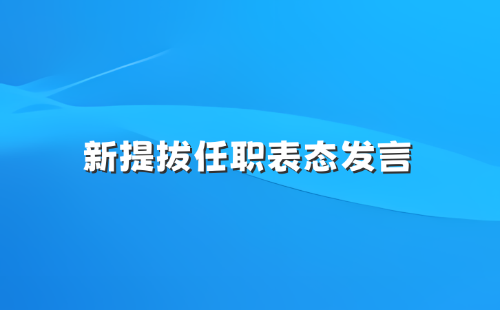 新提拔任职表态发言