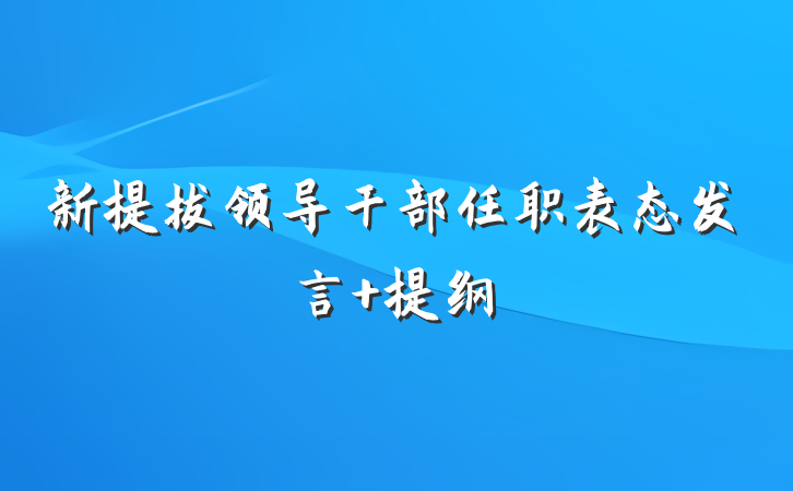 新提拔领导干部任职表态发言 提纲
