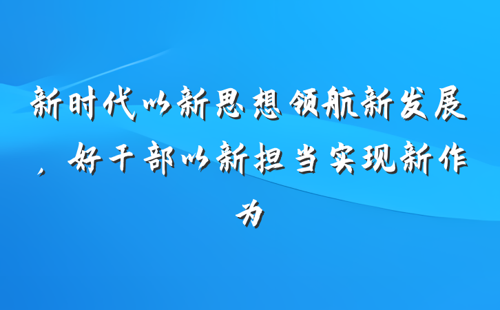 新时代以新思想领航新发展，好干部以新担当实现新作为