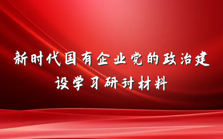 新时代国有企业党的政治建设学习研讨材料