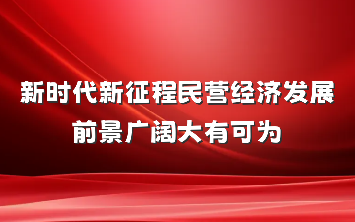 新时代新征程民营经济发展前景广阔大有可为