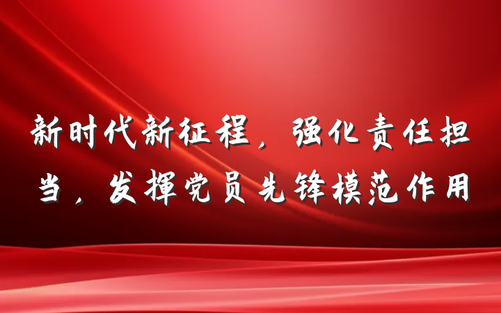 新时代新征程，强化责任担当，发挥党员先锋模范作用