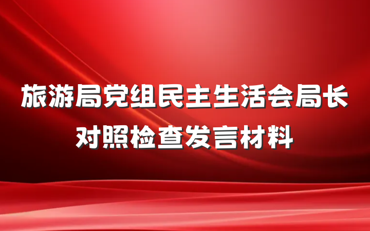 旅游局党组民主生活会局长对照检查发言材料