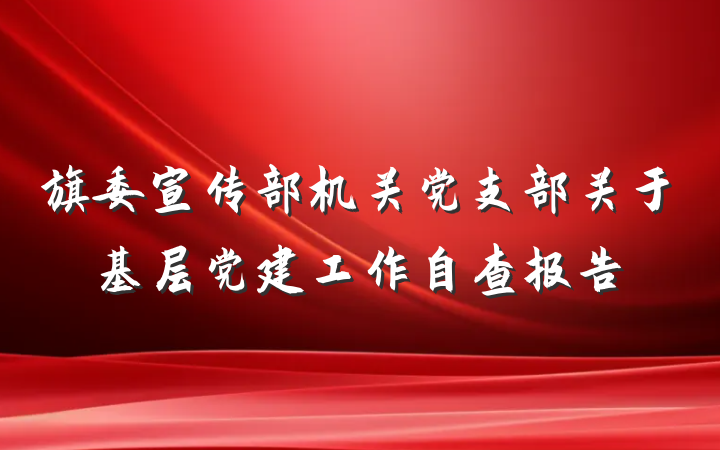 旗委宣传部机关党支部关于基层党建工作自查报告