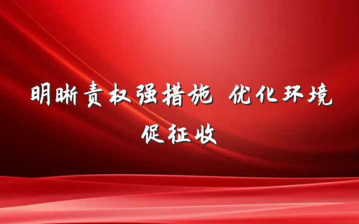 明晰责权强措施　优化环境促征收