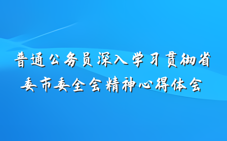 普通公务员深入学习贯彻省委市委全会精神心得体会