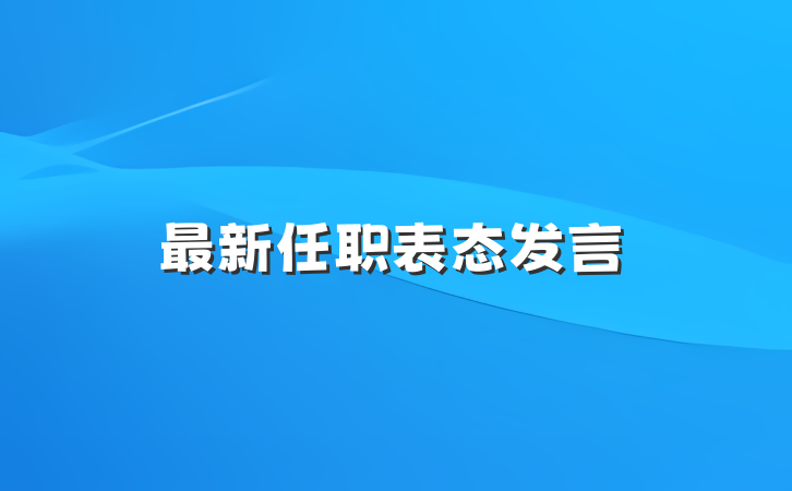 最新任职表态发言