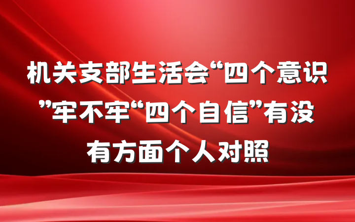 机关支部生活会“四个意识”牢不牢“四个自信”有没有方面个人对照