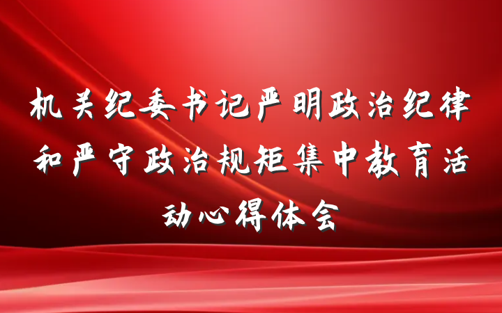 机关纪委书记严明政治纪律和严守政治规矩集中教育活动心得体会