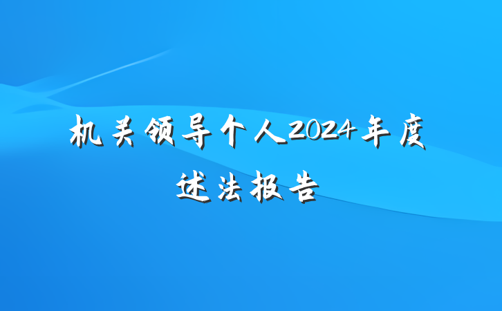 机关领导个人2024年度述法报告