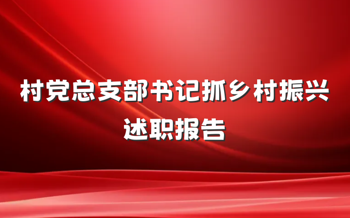 村党总支部书记抓乡村振兴述职报告