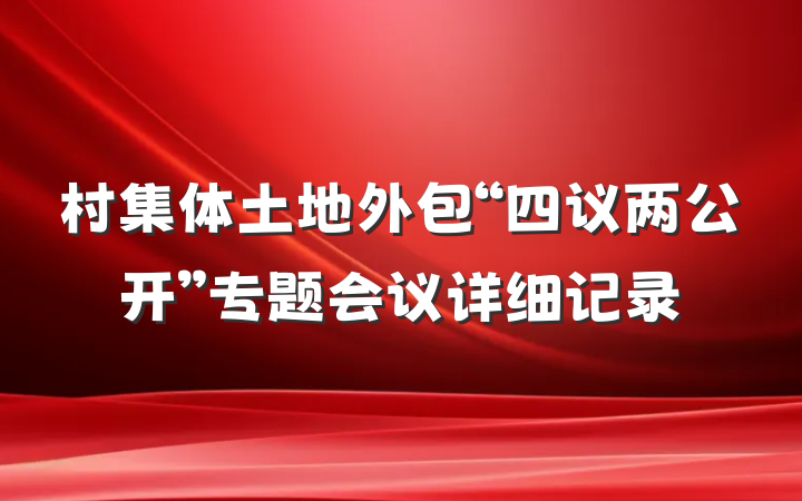 村集体土地外包“四议两公开”专题会议详细记录