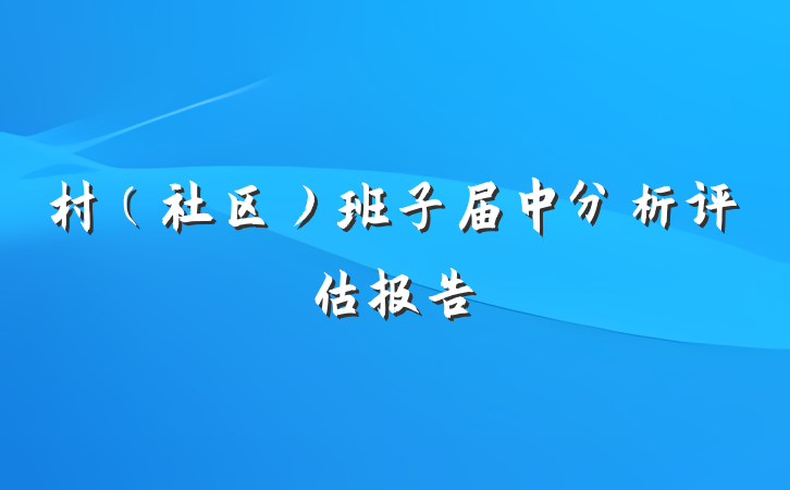 村（社区）班子届中分析评估报告