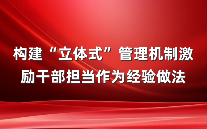 构建“立体式”管理机制激励干部担当作为经验做法