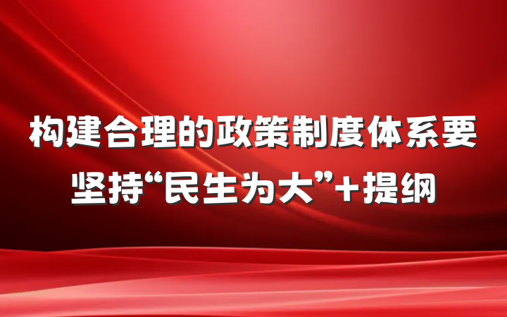 构建合理的政策制度体系要坚持“民生为大” 提纲