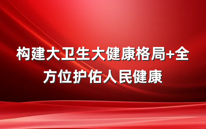 构建大卫生大健康格局 全方位护佑人民健康