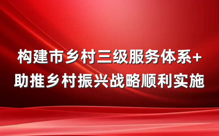 构建市乡村三级服务体系 助推乡村振兴战略顺利实施