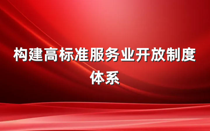 构建高标准服务业开放制度体系