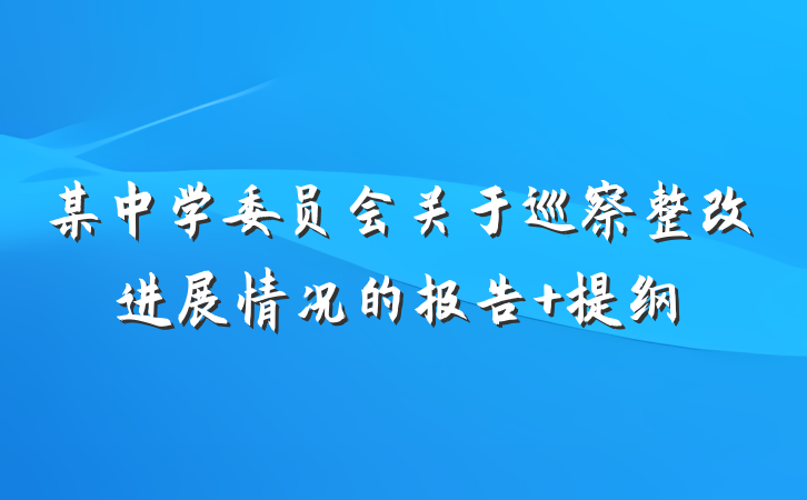某中学委员会关于巡察整改进展情况的报告 提纲