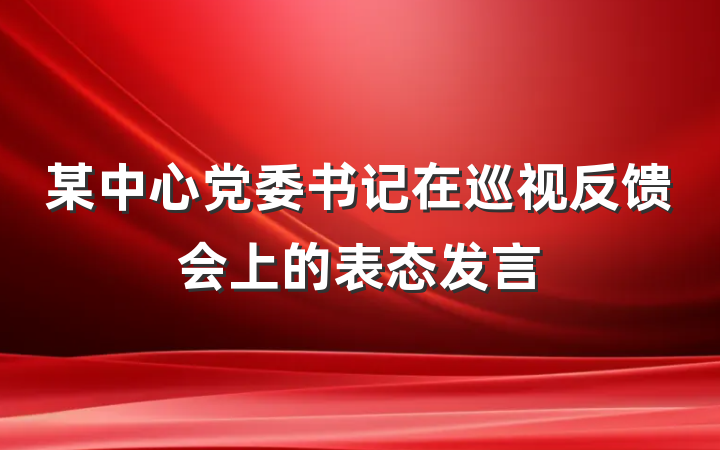 某中心党委书记在巡视反馈会上的表态发言