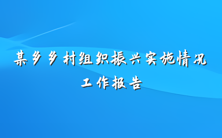 某乡乡村组织振兴实施情况工作报告