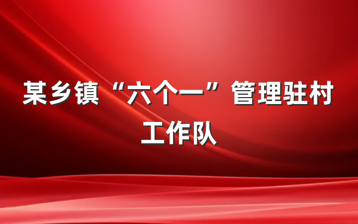 某乡镇“六个一”管理驻村工作队