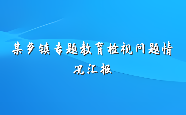 某乡镇专题教育检视问题情况汇报