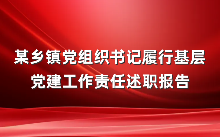 某乡镇党组织书记履行基层党建工作责任述职报告