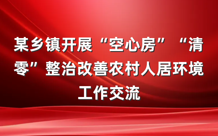 某乡镇开展“空心房”“清零”整治改善农村人居环境工作交流