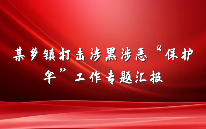 某乡镇打击涉黑涉恶“保护伞”工作专题汇报