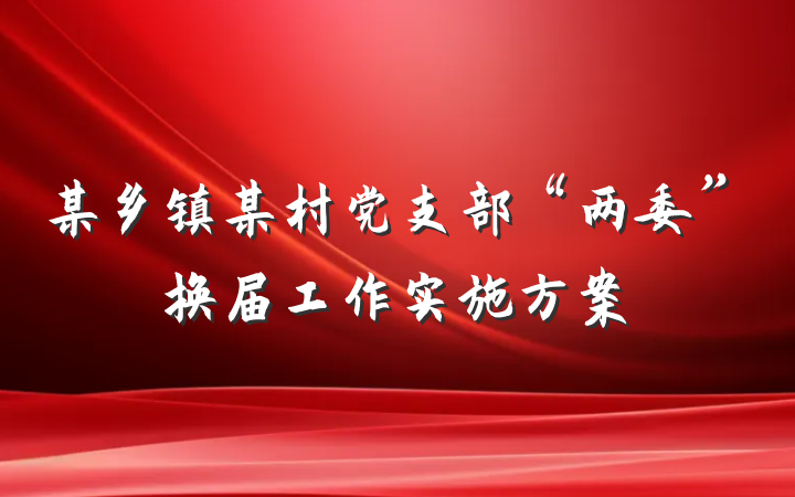 某乡镇某村党支部“两委”换届工作实施方案