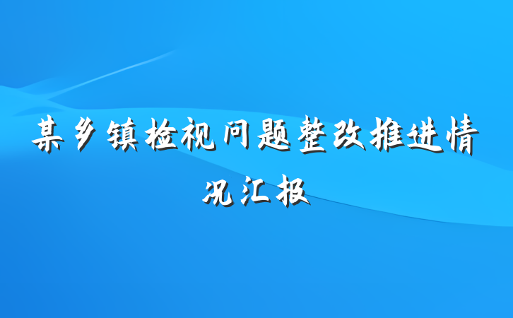 某乡镇检视问题整改推进情况汇报