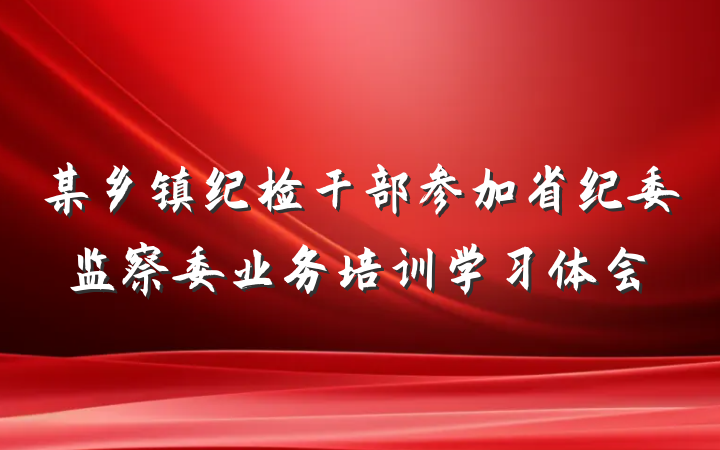 某乡镇纪检干部参加省纪委监察委业务培训学习体会