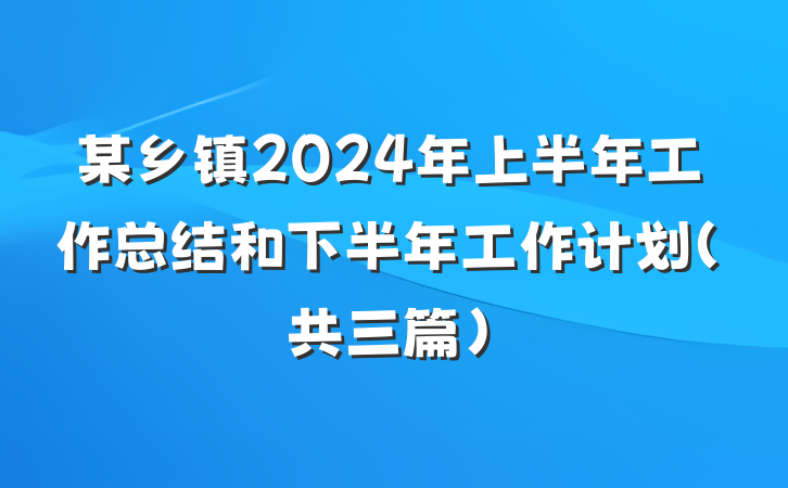 某乡镇2024年上半年工作总结和下半年工作计划（共三篇）