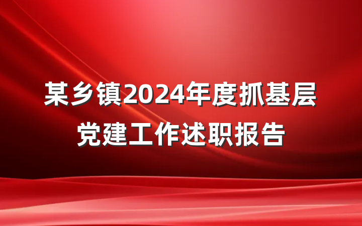 某乡镇2024年度抓基层党建工作述职报告