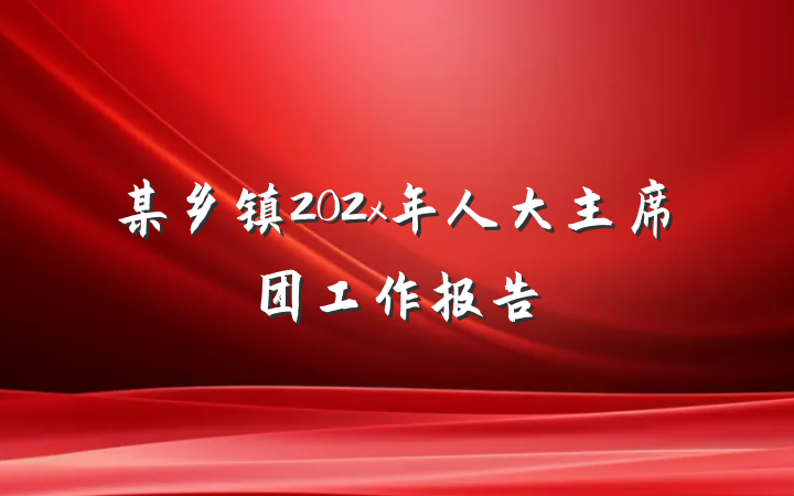 某乡镇202x年人大主席团工作报告