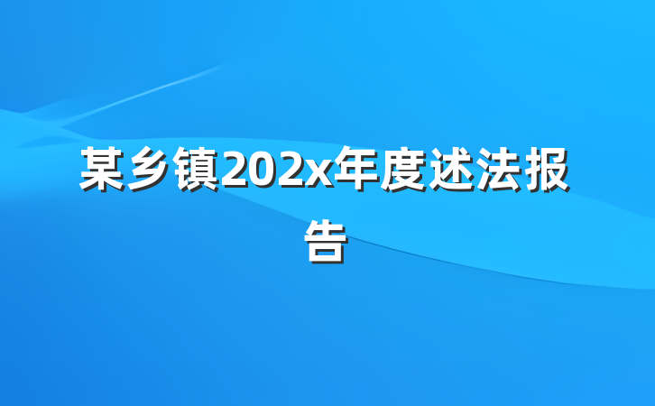 某乡镇202x年度述法报告