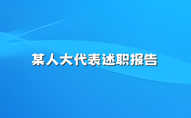 某人大代表述职报告